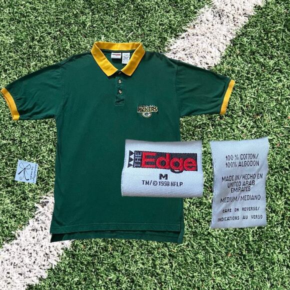 The Edge 1998 NFL Green Bay Packers Polo Men's Sz M - Picture 1 of 9